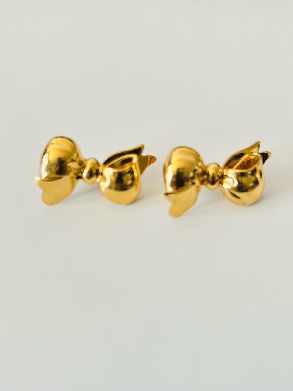 Vintage Monet Gold Tone Bow Earrings